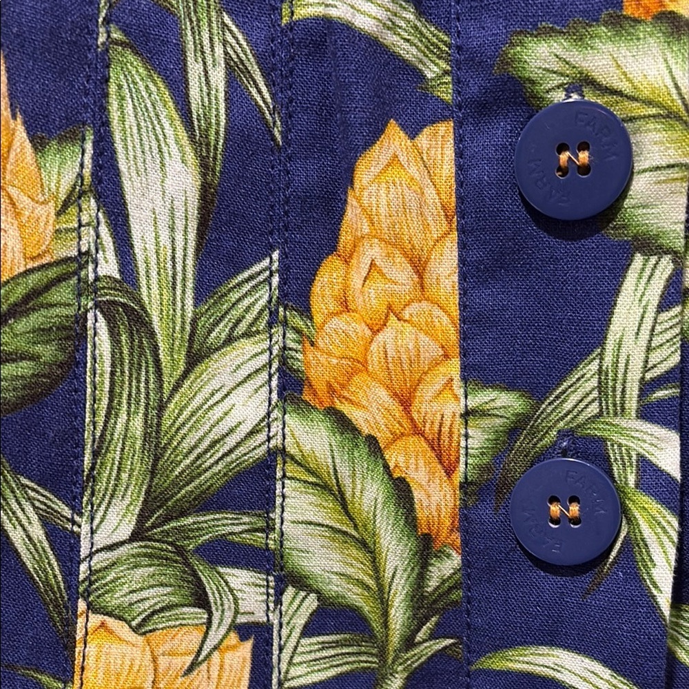 NWT Farm Rio DELICATE PINEAPPLE NAVY BLUE mini dress size xxs - Picture 4 of 5